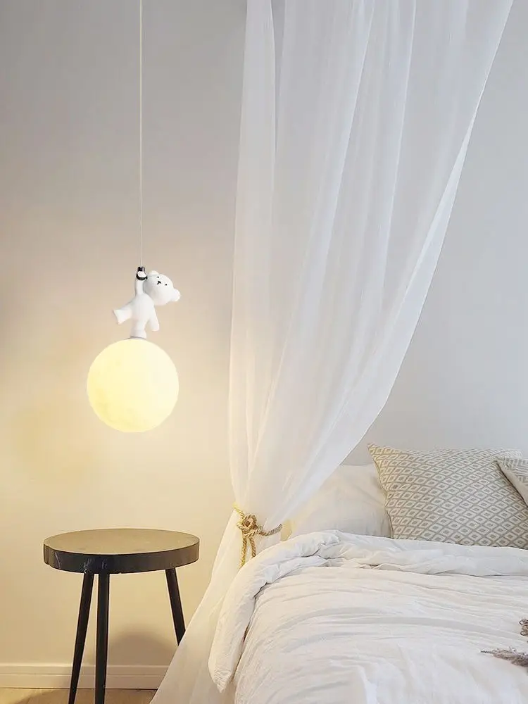 Bear Lamp Cartoon Nursery Beds - Resin Art Baby recension och pris