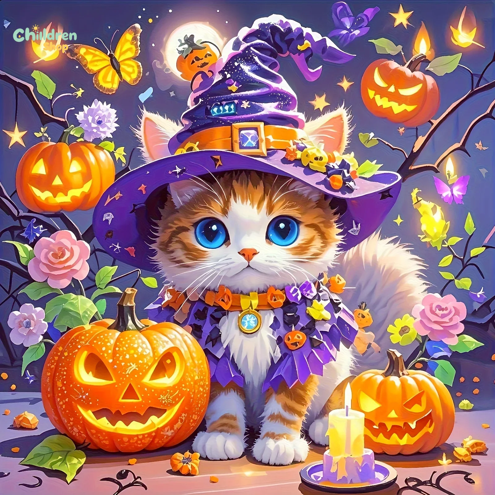 Halloween Wizard Cat Diamond P - Resin Art Work recension och pris