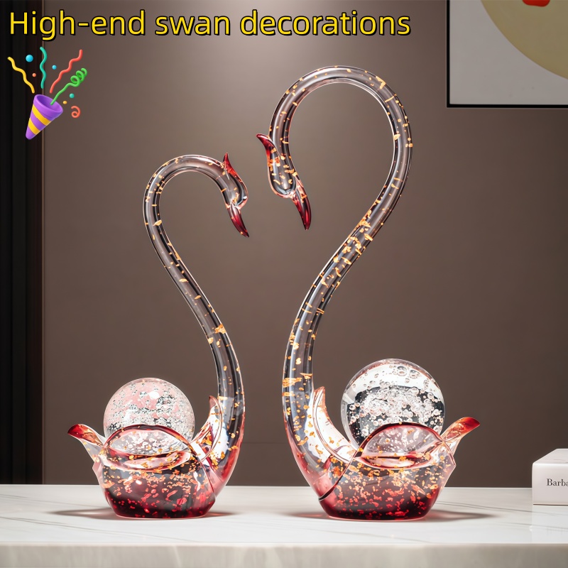 Luxury Resin Swan Figurine Cou - Resin Art Wedding Gift recension och pris